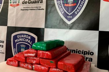 Guarda Municipal de Guaíra faz apreensão de 10 kg de maconha na Rodoviária