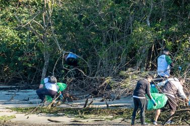 Mutir&atilde;o retira sete toneladas de lixo da Ba&iacute;a de Guaratuba
