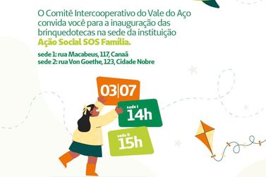Cooperativas inauguram brinquedotecas para crian&ccedil;as acolhidas em Ipatinga