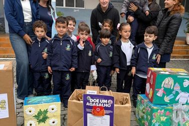 Crian&ccedil;as de Itapema arrecadam agasalhos e d&atilde;o exemplo de solidariedade