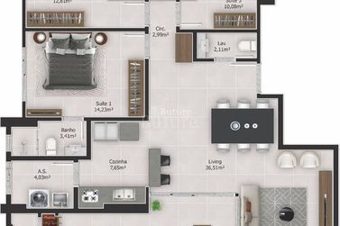 Apartamento &agrave; venda - Meia Praia