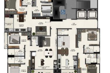 Apartamento &agrave; venda - 68m&sup2; - Morretes