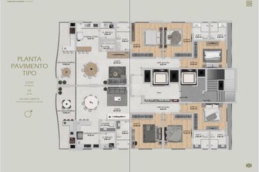 Apartamento &agrave; venda - 127m&sup2; - Meia Praia