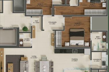 Apartamento &agrave; venda - 123m&sup2; - Centro