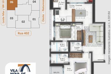 Apartamento &agrave; venda - 68m&sup2; - Morretes