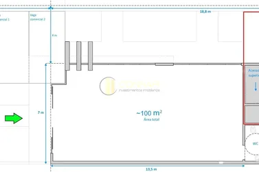 Sala Comercial para alugar - 100m&sup2; - Pereque