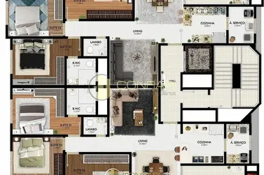 Apartamento &agrave; venda - 126m&sup2; - Meia Praia