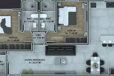 Apartamento &agrave; venda - 71m&sup2; - Balne&aacute;rio Perequ&ecirc;