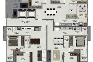 Apartamento &agrave; venda - 88m&sup2; - Balne&aacute;rio Pereque
