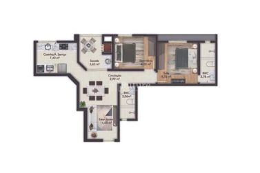 Apartamento &agrave; venda - 64m&sup2; - Jardim Praia Mar