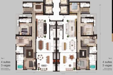 Apartamento &agrave; venda - 245m&sup2; - Centro