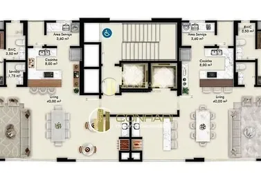 Apartamento &agrave; venda - 123m&sup2; - Meia Praia