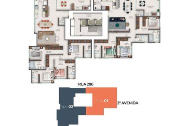 Apartamento &agrave; venda - 142m&sup2; - Meia Praia