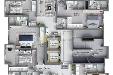 Apartamento &agrave; venda - 78m&sup2; - Meia Praia