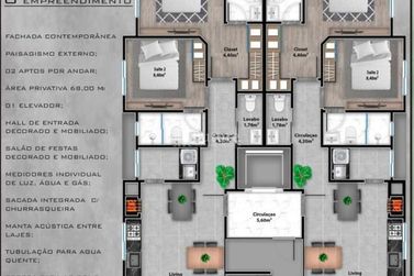 Apartamento &agrave; venda - 70m&sup2; - Morretes