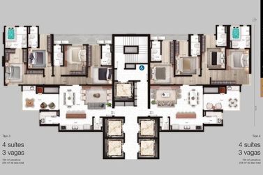 Apartamento &agrave; venda - 310m&sup2; - Centro