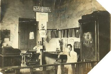 Foto da d&eacute;cada de 1920 mostra escrit&oacute;rio de Ant&ocirc;nio Setti em Jacarezinho