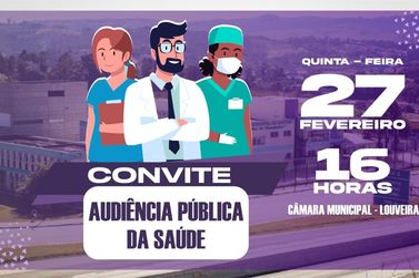 Audi&ecirc;ncia p&uacute;blica de sa&uacute;de em Louveira: presta&ccedil;&atilde;o de contas