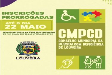 Louveira prorroga inscri&ccedil;&otilde;es para o Conselho Municipal da Pessoa com Defici&ecirc;ncia
