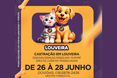 Prefeitura de Louveira abre inscri&ccedil;&otilde;es para castra&ccedil;&atilde;o gratuita de c&atilde;es e gatos