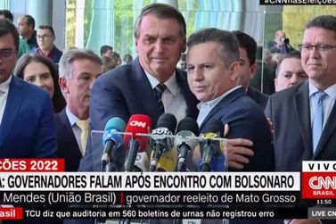 "Não podemos voltar ao passado", diz Mauro Mendes em apoio a Bolsonaro 