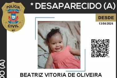 Criança de 1 ano está desaparecida em Mato Grosso