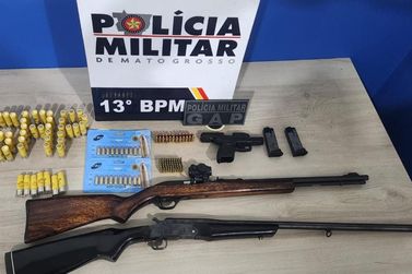 PM prende dois homens por porte ilegal de arma de fogo em Lucas do Rio Verde