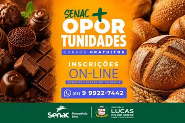 Lucas do Rio Verde abre inscri&ccedil;&otilde;es para cursos gratuitos de panifica&ccedil;&atilde;o e chocolateria