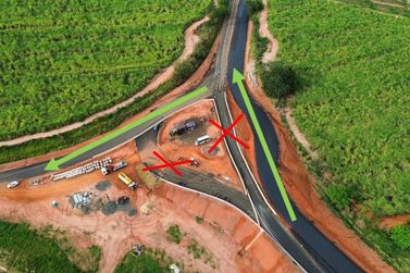Obra em rotat&oacute;ria da Jo&atilde;o Neves altera retornos na SP-310 em Cedral