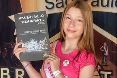 Thayla Giovanna de 12 anos &eacute; eleita Pr&eacute;-Teen Miss Mirassol e garante vaga no Miss SP