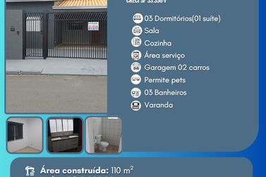 Casa para alugar - 109m&sup2; - Residencial Regissol I