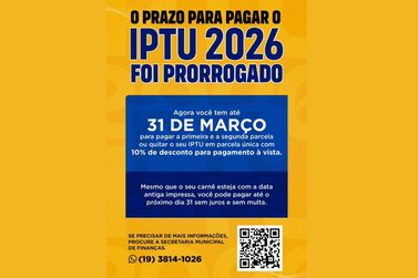 IPTU tem novo adiamento e vence agora em 31 de mar&ccedil;o 