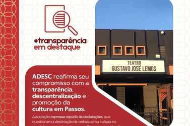 Associa&ccedil;&atilde;o de Desenvolvimento Cultural Regional realiza presta&ccedil;&atilde;o de contas