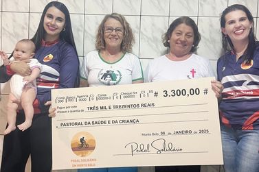 Pastorais recebem doa&ccedil;&atilde;o do 2&ordm; Pedal Solid&aacute;rio de Monte Belo