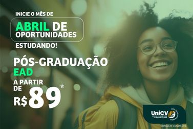 Em Paranavaí, UniCV oferta cursos de pós-graduação EaD com conclusão em 4 meses