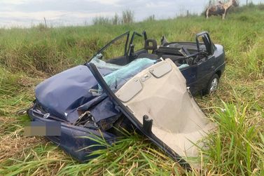 Motorista fica gravemente ferido em acidente na PR-561, em Nova Aliança do Ivaí