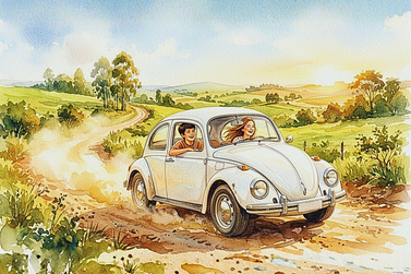 A Menina e o Fusca: Colecionando Paisagens