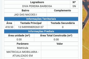 Terreno &agrave; venda - 418m&sup2; - Jardim das Na&ccedil;&otilde;es 