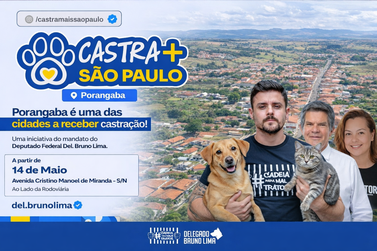 Porangaba recebe a&ccedil;&atilde;o de castra&ccedil;&atilde;o gratuita para c&atilde;es e gatos no m&ecirc;s de maio