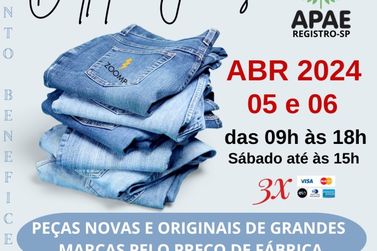 APAE de Registro realiza outlet de jeans beneficente 