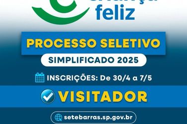 Sete Barras abre inscrições para processo seletivo do Programa Criança Feliz