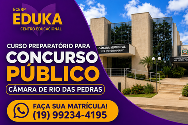 Eduka abre turmas preparat&oacute;rias para concurso da C&acirc;mara de Rio das Pedras