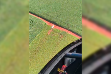 Helic&oacute;ptero da PMPR localiza na regi&atilde;o suspeitos de latroc&iacute;nio em SC