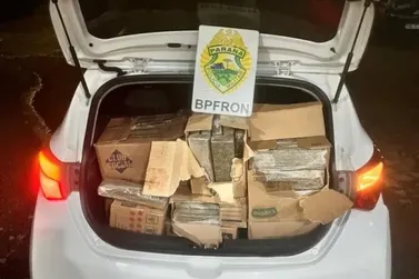 BPFron apreende ve&iacute;culo carregado com 150 quilos de maconha na rodovia 277 