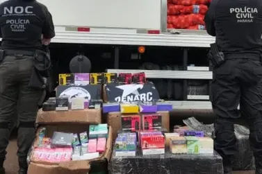 Pol&iacute;cia Civil do Paran&aacute; apreende caminh&atilde;o com grande carregamento de cigarros el