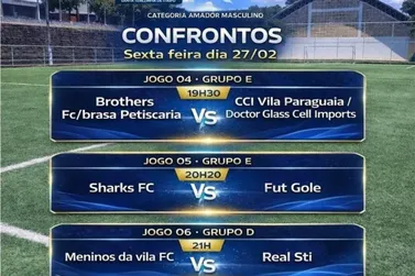 Rodada da 1&ordf; Copa Fut-7 promete grandes duelos nesta sexta (27)