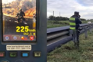 Motociclista é flagrado a 225 km/h na Rodovia dos Bandeirantes, em Sumaré