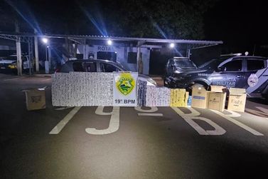 PM apreende cerca de mil pacotes de cigarros paraguaios e prende suspeito em Toledo