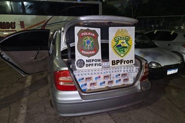 Carro com cerca de 6 mil ma&ccedil;os de cigarros contrabandeados &eacute; apreendido no Oeste