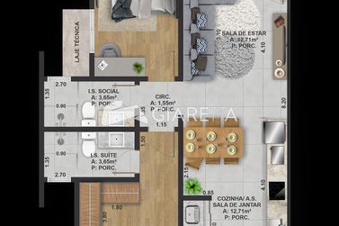 Apartamento &agrave; venda - 74m&sup2; - JARDIM GISELA